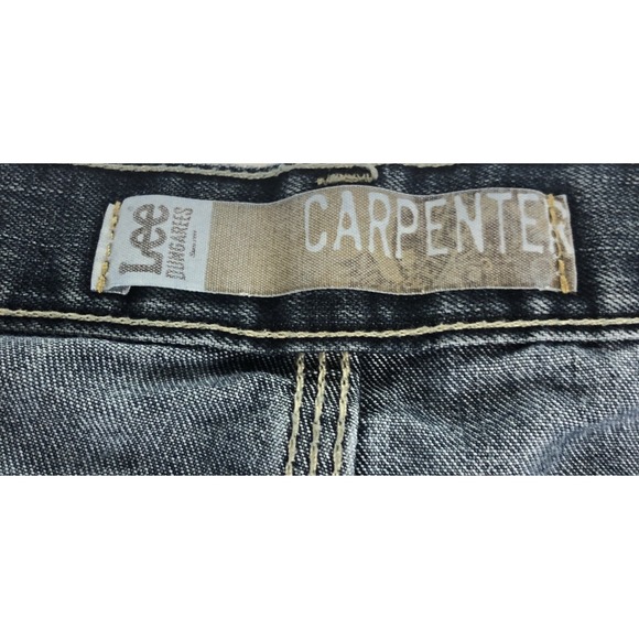 Lee Dungarees Mens Carpenter Jeans 54x32 Blue Denim Workwear Utility Hammer Loop - Picture 3 of 11